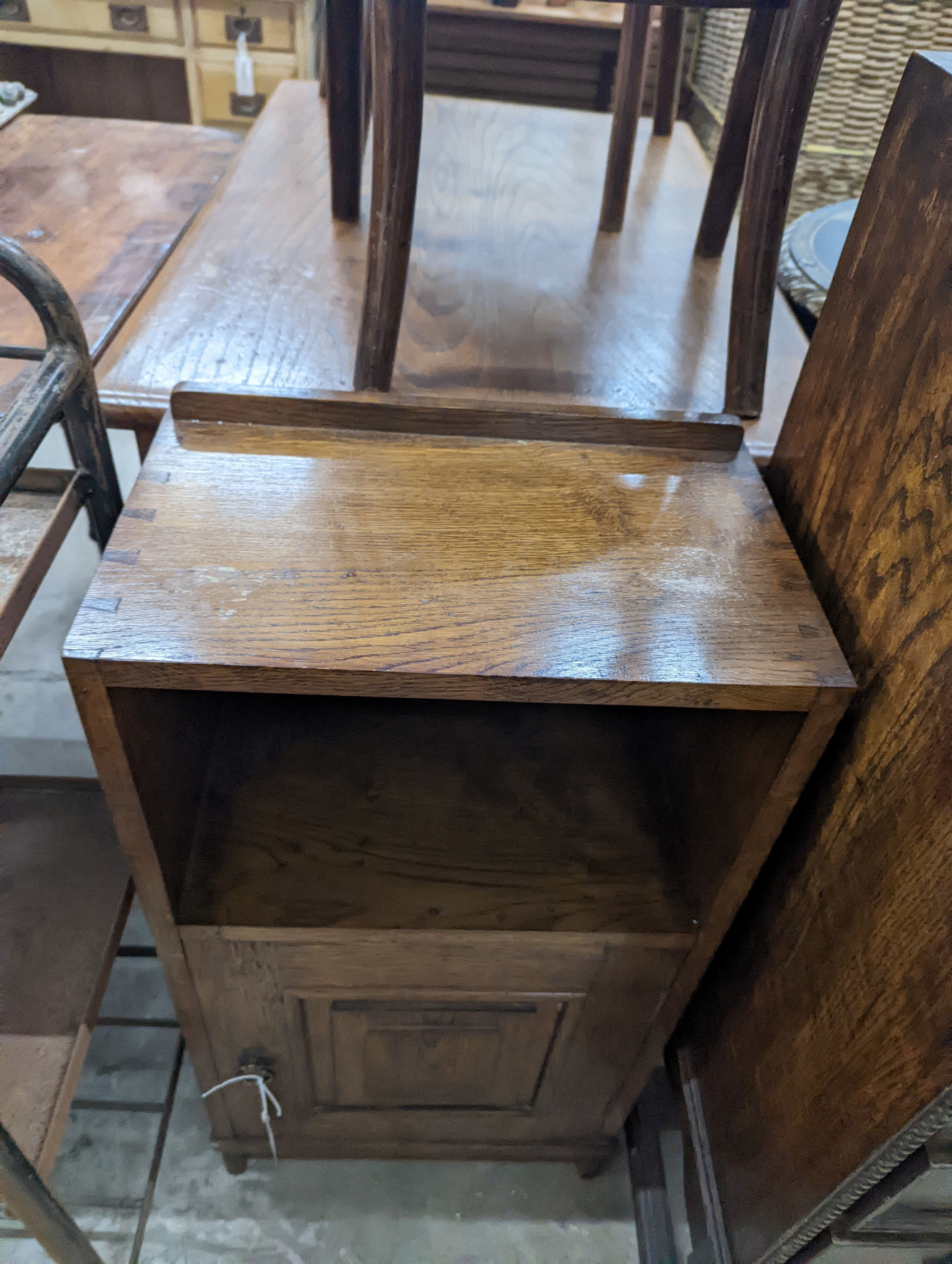 A Cotswold School style bedside cabinet, width 39cm, depth 24cm, height 76cm